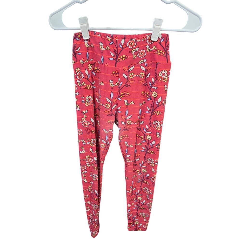 Red Bird Garden Leggings - Lularoe - One Size